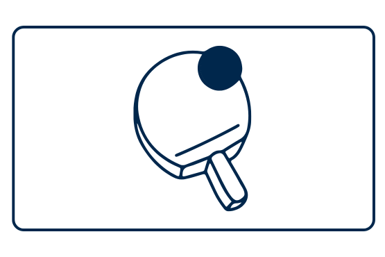 table tennis paddle and ball outline