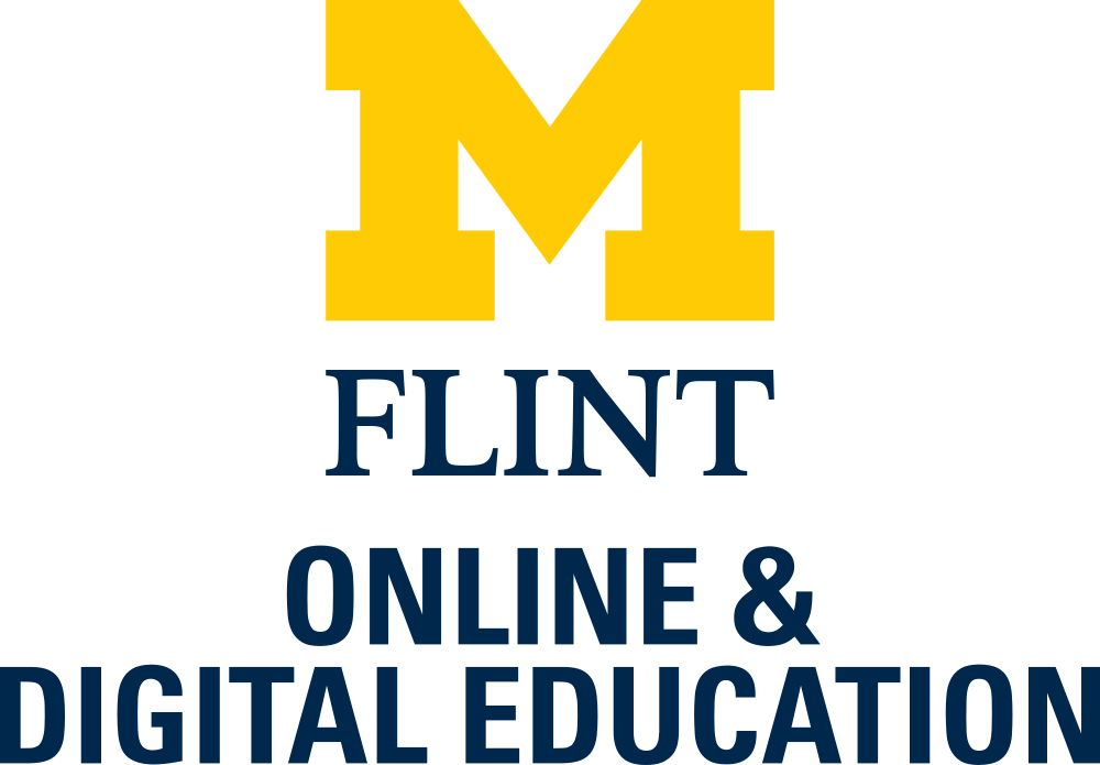 University of Michigan-Flint logo with text "Online & Digital Education" below it.